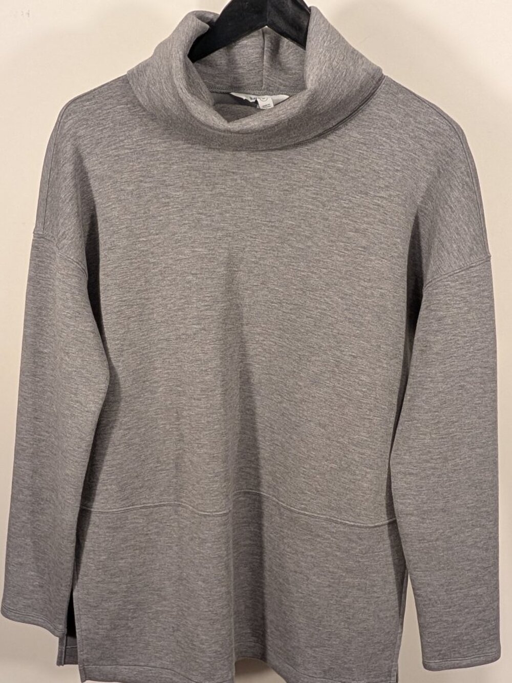 SPANX AirEssentials Funnel Neck Tunic Sweater Gray Pullover | Sz M
